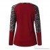 Mesh Shirt Women V Neck Button Long Sleeve T-Shirt Tops Blouse Red B07MCM2WK2